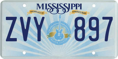 MS license plate ZVY897