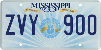 MS license plate ZVY900