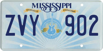 MS license plate ZVY902