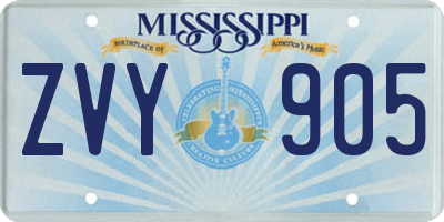 MS license plate ZVY905