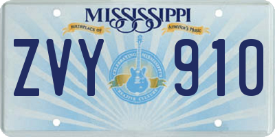 MS license plate ZVY910