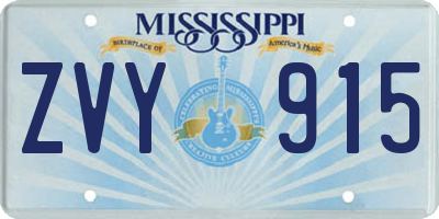 MS license plate ZVY915