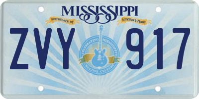 MS license plate ZVY917
