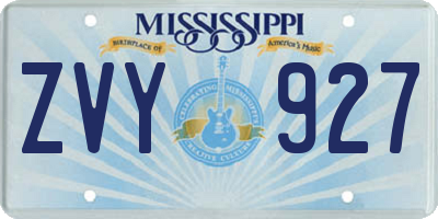 MS license plate ZVY927