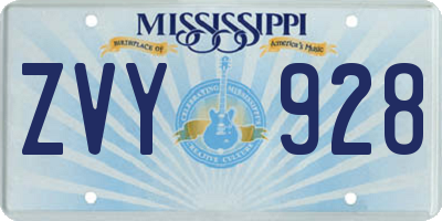 MS license plate ZVY928
