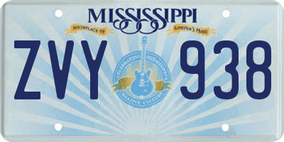 MS license plate ZVY938