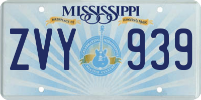 MS license plate ZVY939