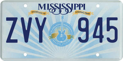 MS license plate ZVY945