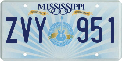 MS license plate ZVY951