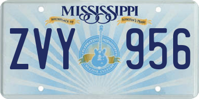 MS license plate ZVY956