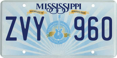 MS license plate ZVY960