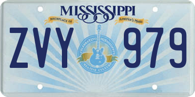 MS license plate ZVY979