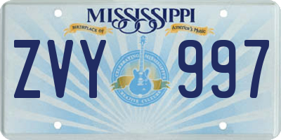 MS license plate ZVY997