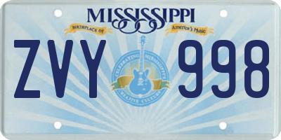 MS license plate ZVY998