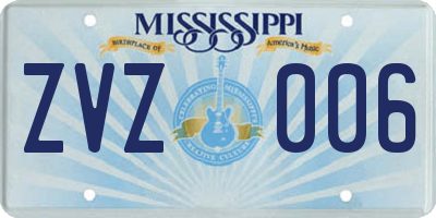 MS license plate ZVZ006