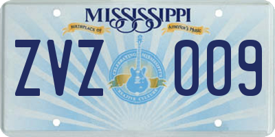 MS license plate ZVZ009