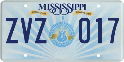 MS license plate ZVZ017