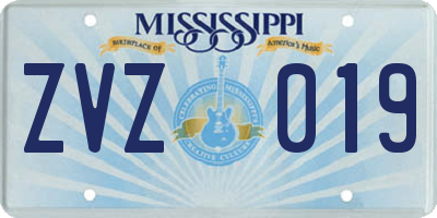 MS license plate ZVZ019