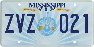 MS license plate ZVZ021