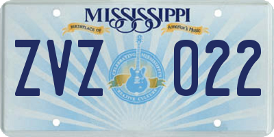 MS license plate ZVZ022