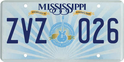 MS license plate ZVZ026