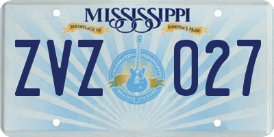 MS license plate ZVZ027