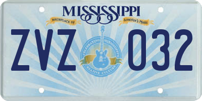 MS license plate ZVZ032