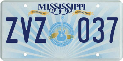 MS license plate ZVZ037