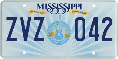 MS license plate ZVZ042