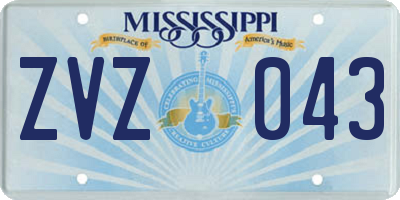 MS license plate ZVZ043