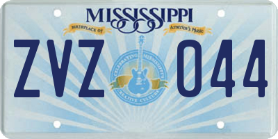 MS license plate ZVZ044