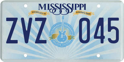 MS license plate ZVZ045