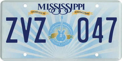MS license plate ZVZ047