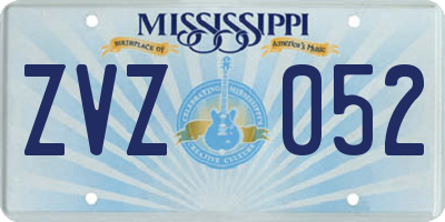 MS license plate ZVZ052