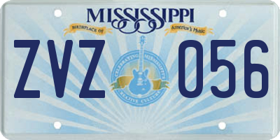 MS license plate ZVZ056