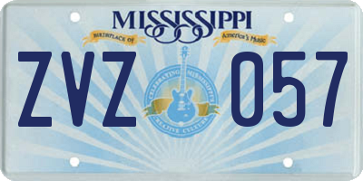 MS license plate ZVZ057