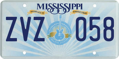 MS license plate ZVZ058