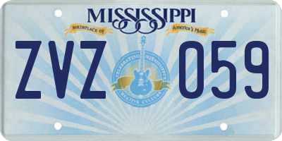 MS license plate ZVZ059