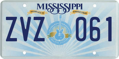 MS license plate ZVZ061
