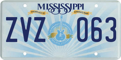 MS license plate ZVZ063