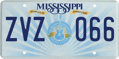 MS license plate ZVZ066