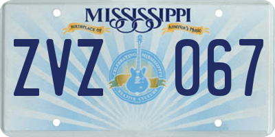 MS license plate ZVZ067