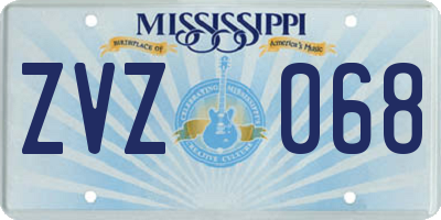 MS license plate ZVZ068