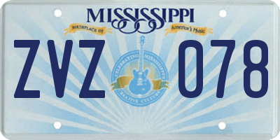 MS license plate ZVZ078