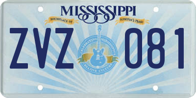 MS license plate ZVZ081