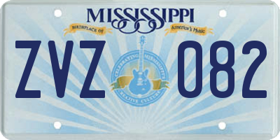 MS license plate ZVZ082