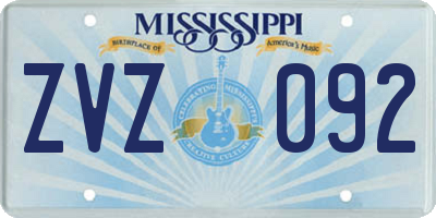 MS license plate ZVZ092