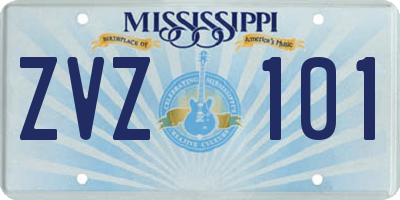 MS license plate ZVZ101