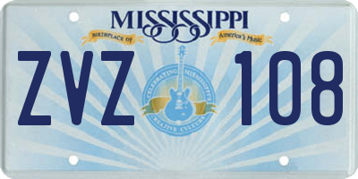 MS license plate ZVZ108