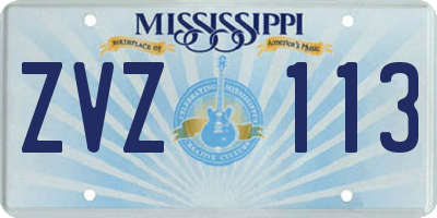MS license plate ZVZ113